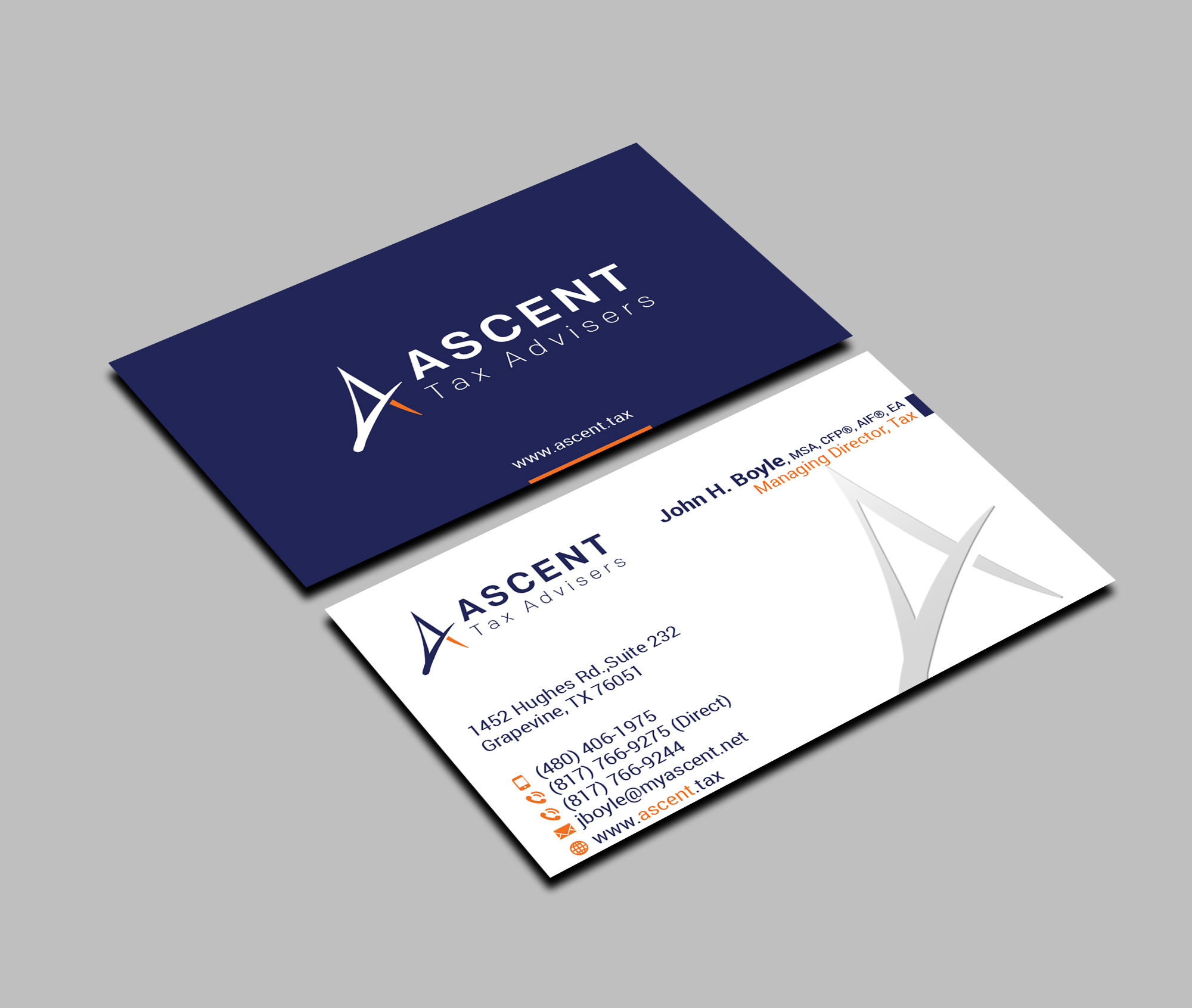 Business Card Design by Creations Box 2015 for Ascent Tax Advisers | Design #37268834