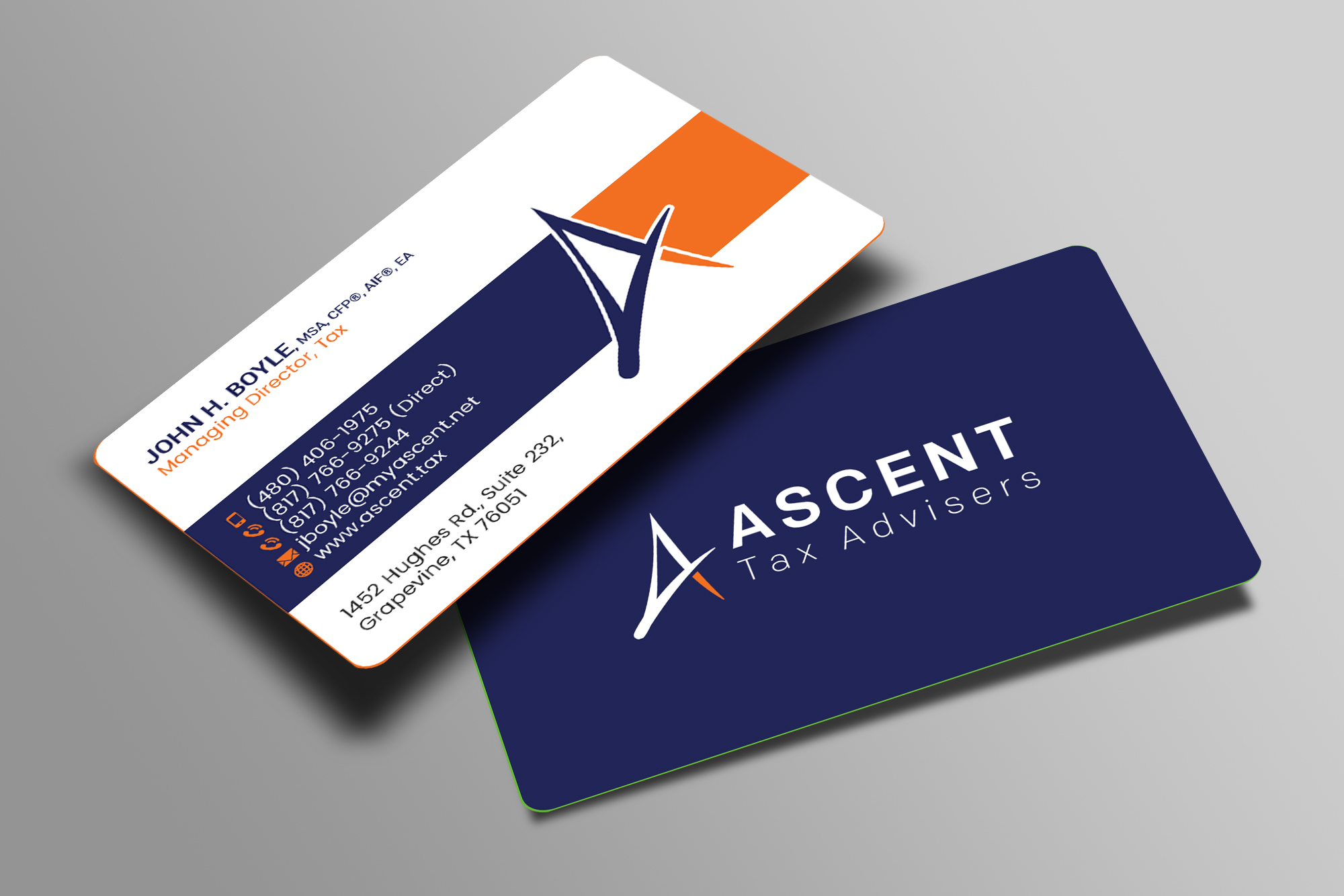 Business Card Design by Creations Box 2015 for Ascent Tax Advisers | Design #37268838