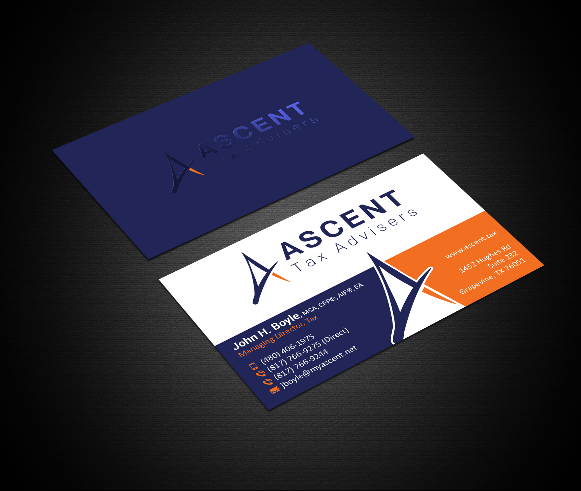 Business Card Design by Creations Box 2015 for Ascent Tax Advisers | Design #37268839