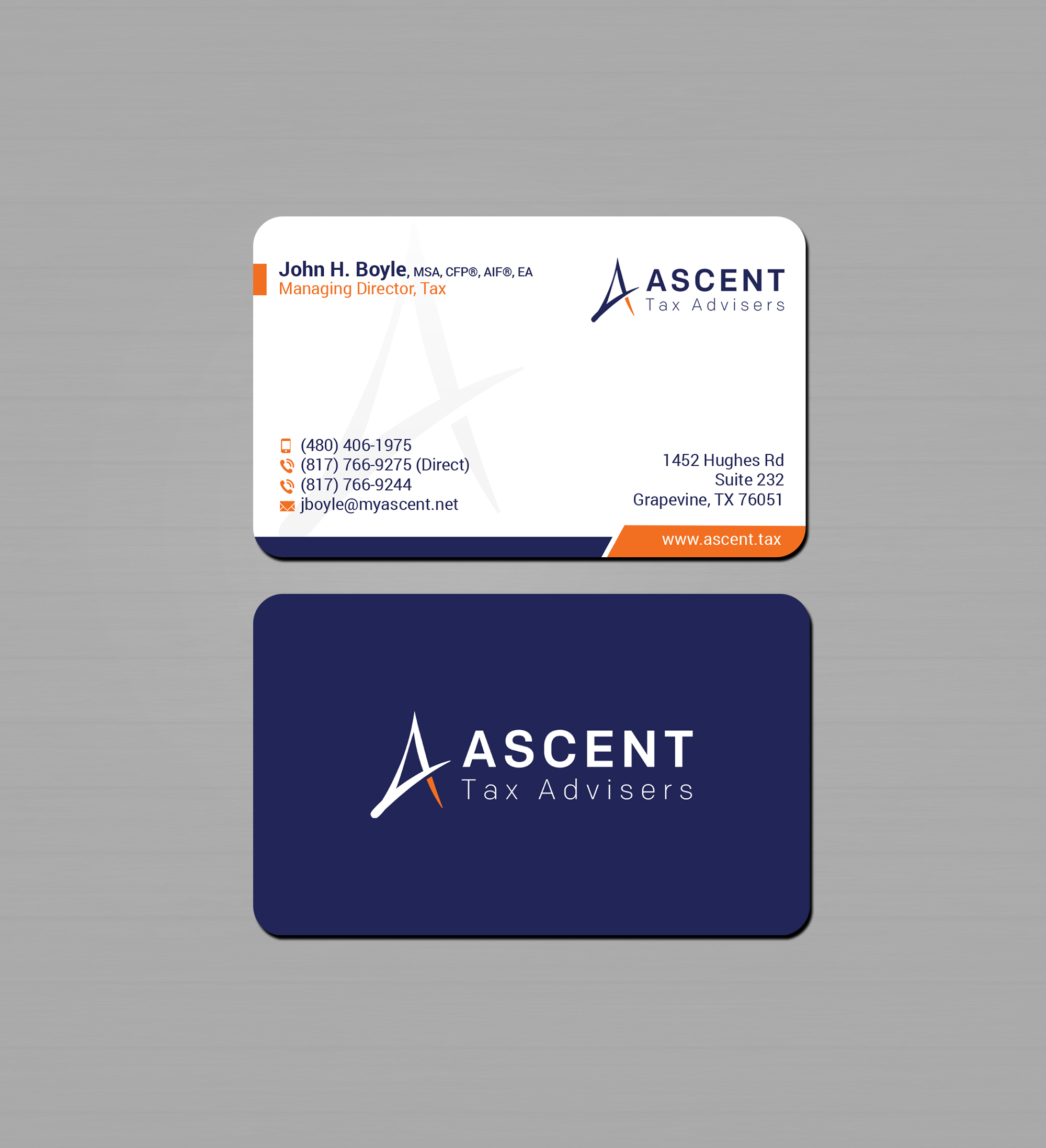 Business Card Design by Creations Box 2015 for Ascent Tax Advisers | Design #37268844