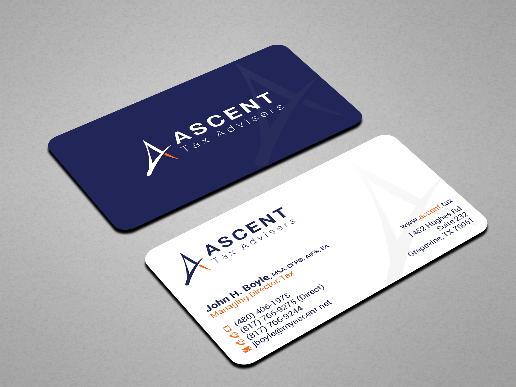 Business Card Design by Creations Box 2015 for Ascent Tax Advisers | Design #37268845