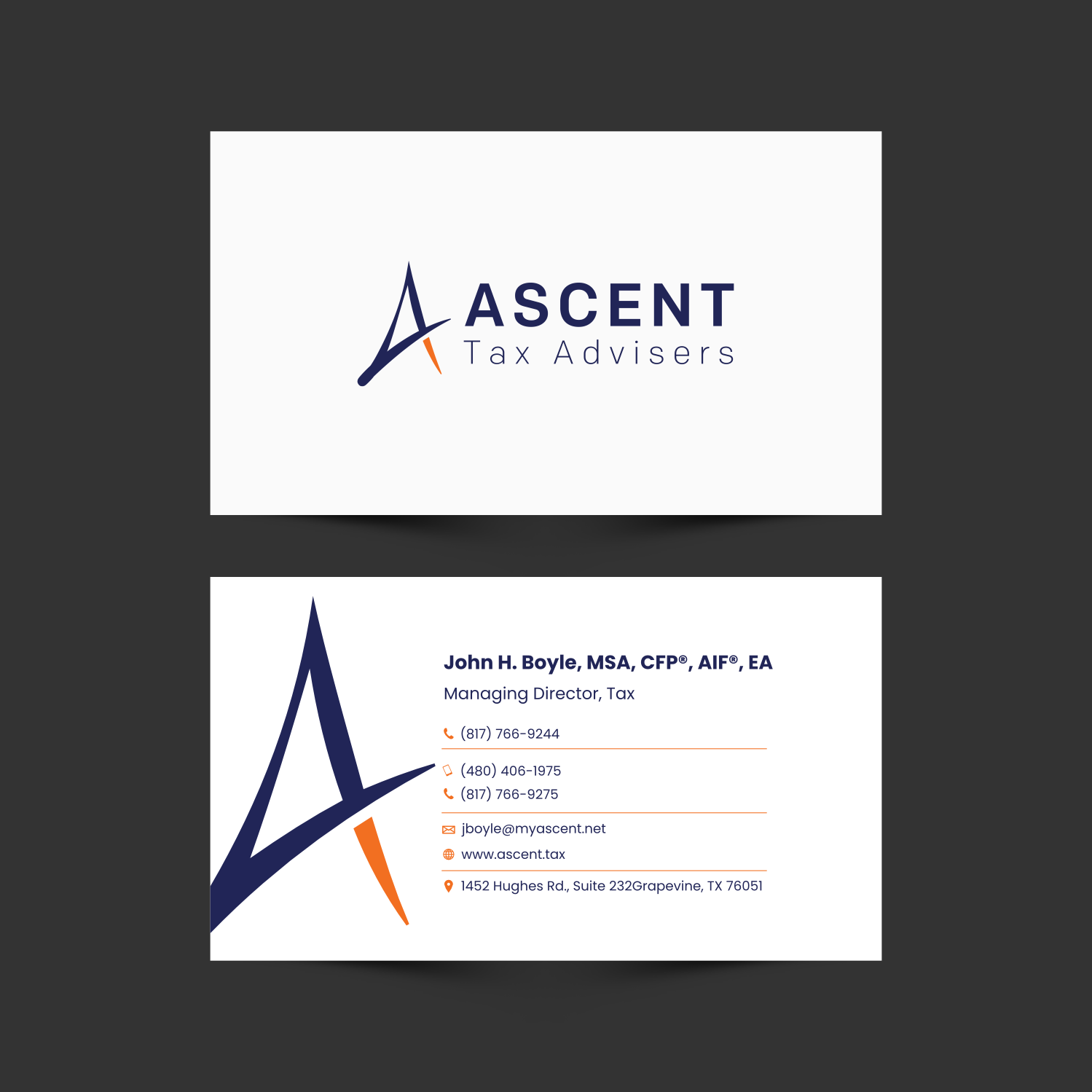 Business Card Design by ThiagoB for Ascent Tax Advisers | Design #37265244
