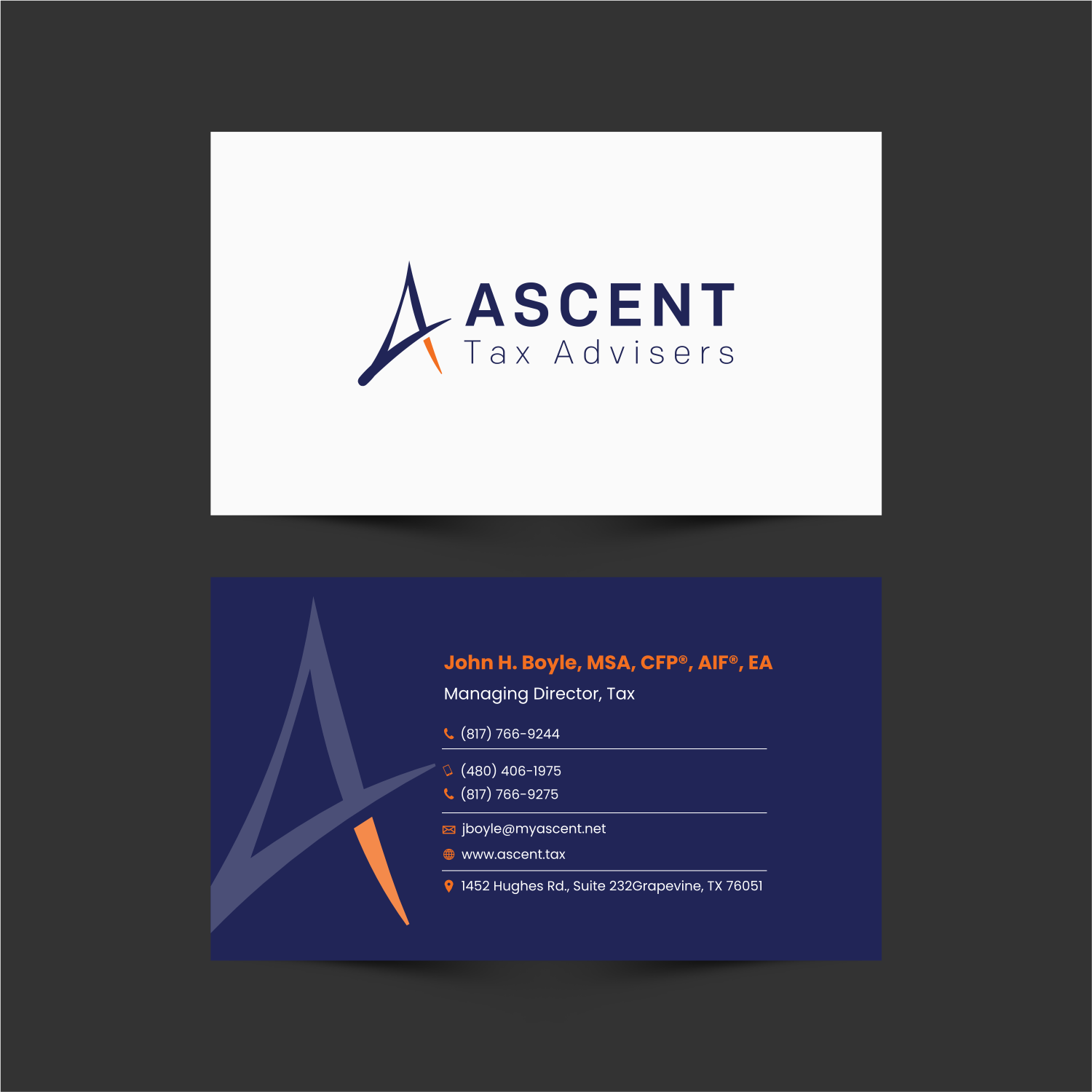 Business Card Design by ThiagoB for Ascent Tax Advisers | Design #37265245
