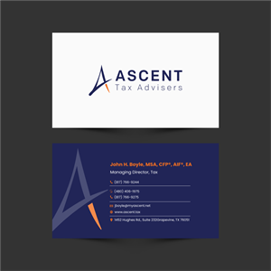 Business Card Design by ThiagoB for Ascent Tax Advisers | Design: #37265245