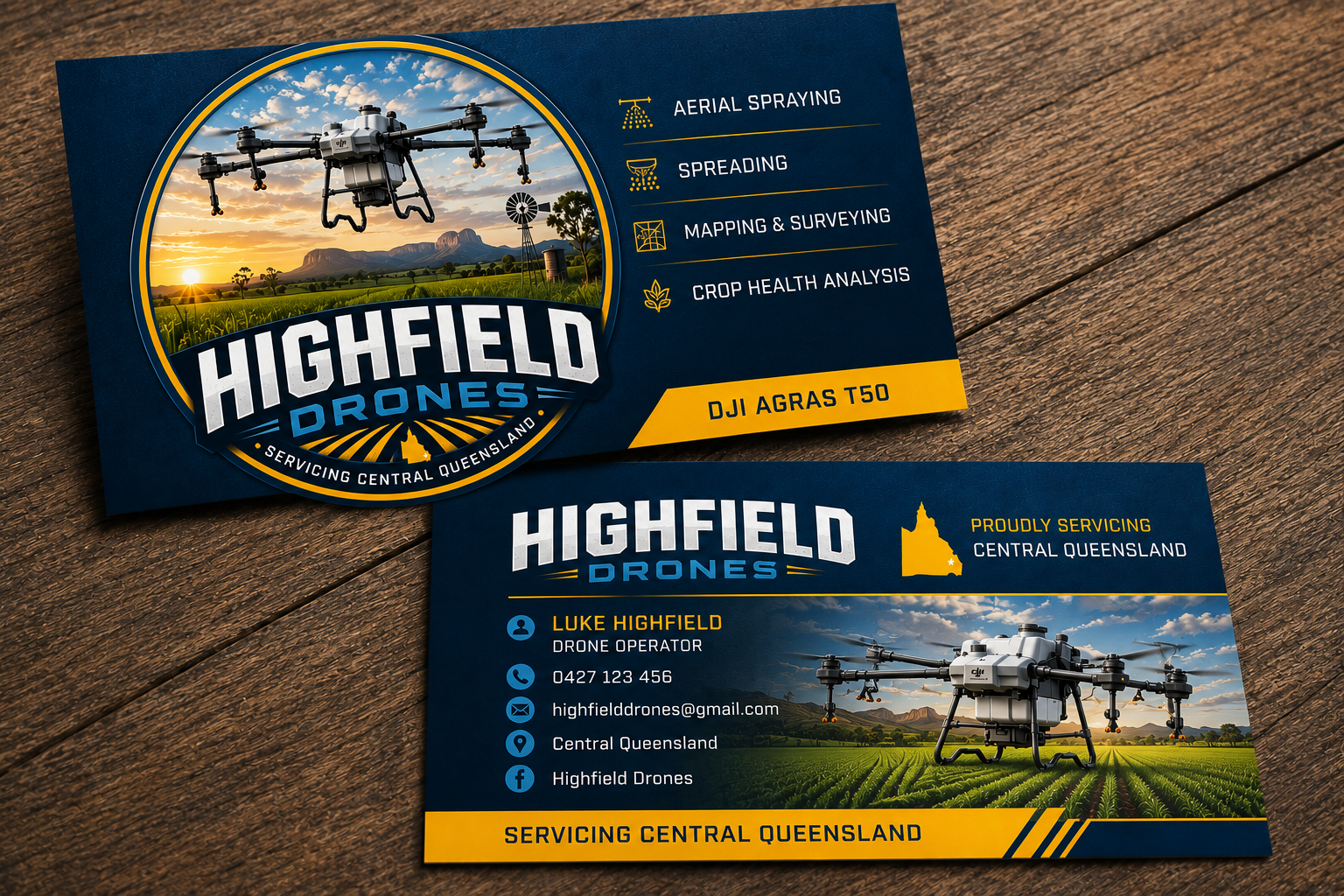 Business Card Design by Andrés Sebastián for Highfield Drone Services | Design #37282496