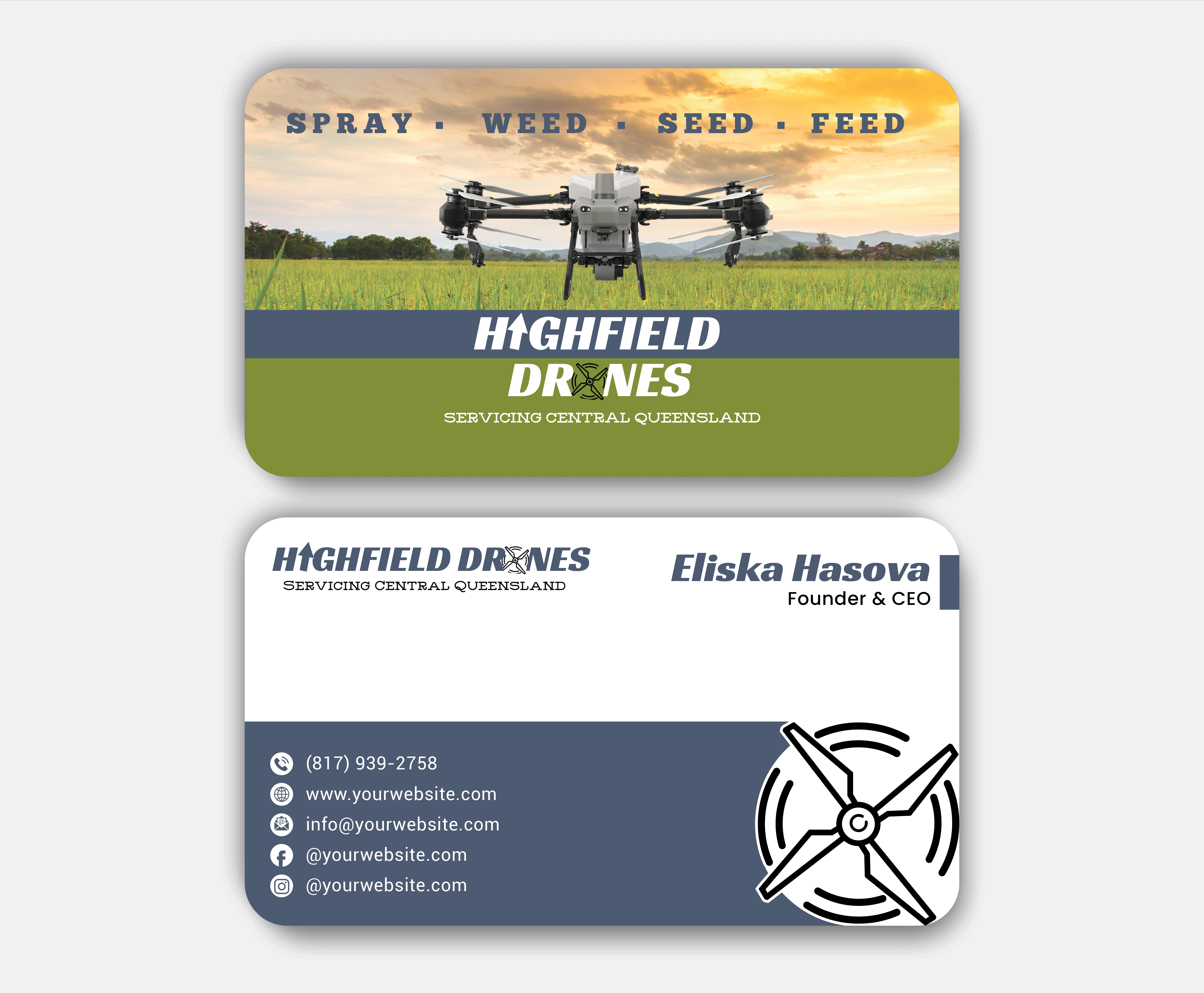 Visitenkarten-Design von DesignerShahadat für Highfield Drone Services | Design #37277545