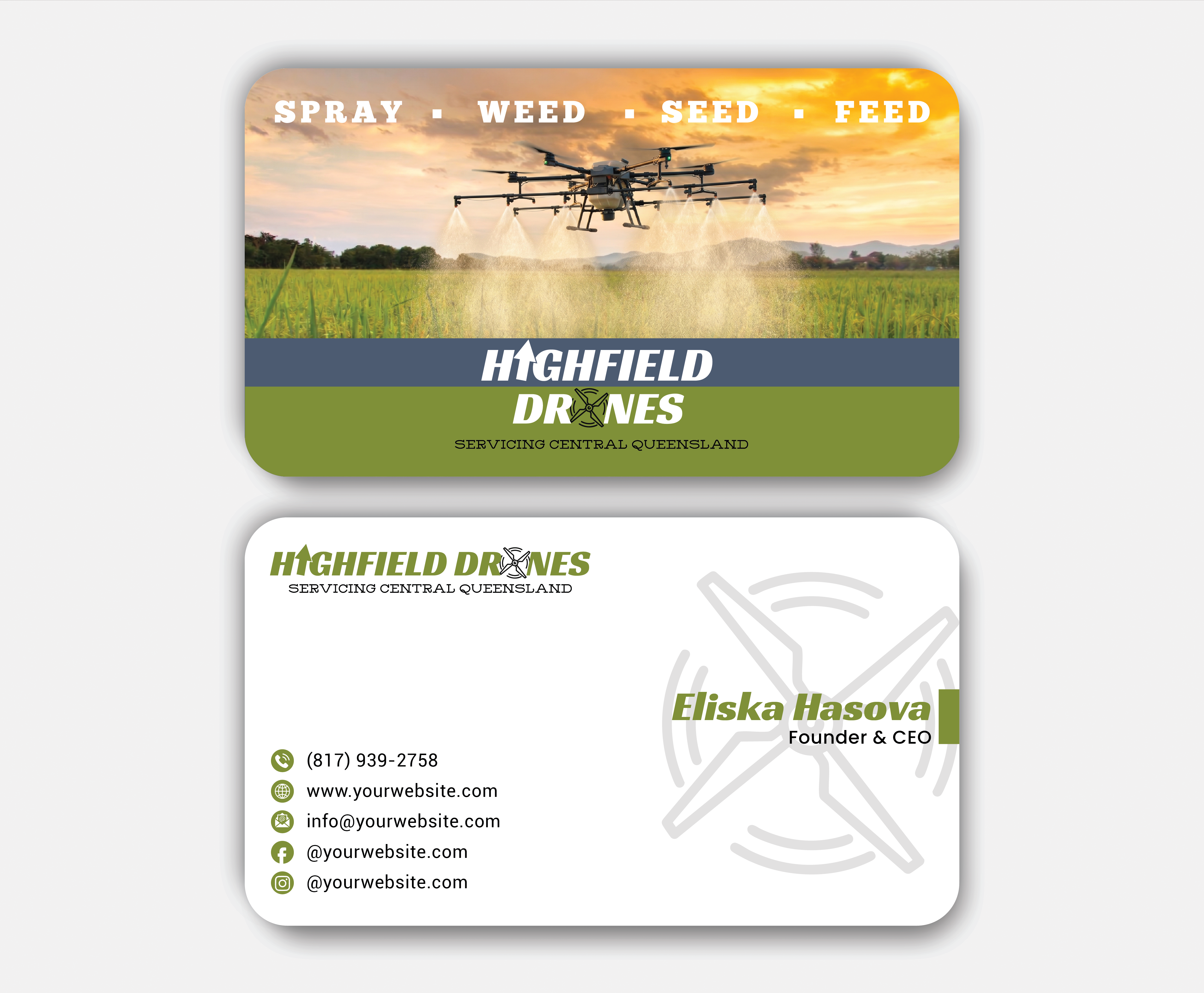 Visitenkarten-Design von DesignerShahadat für Highfield Drone Services | Design #37279666