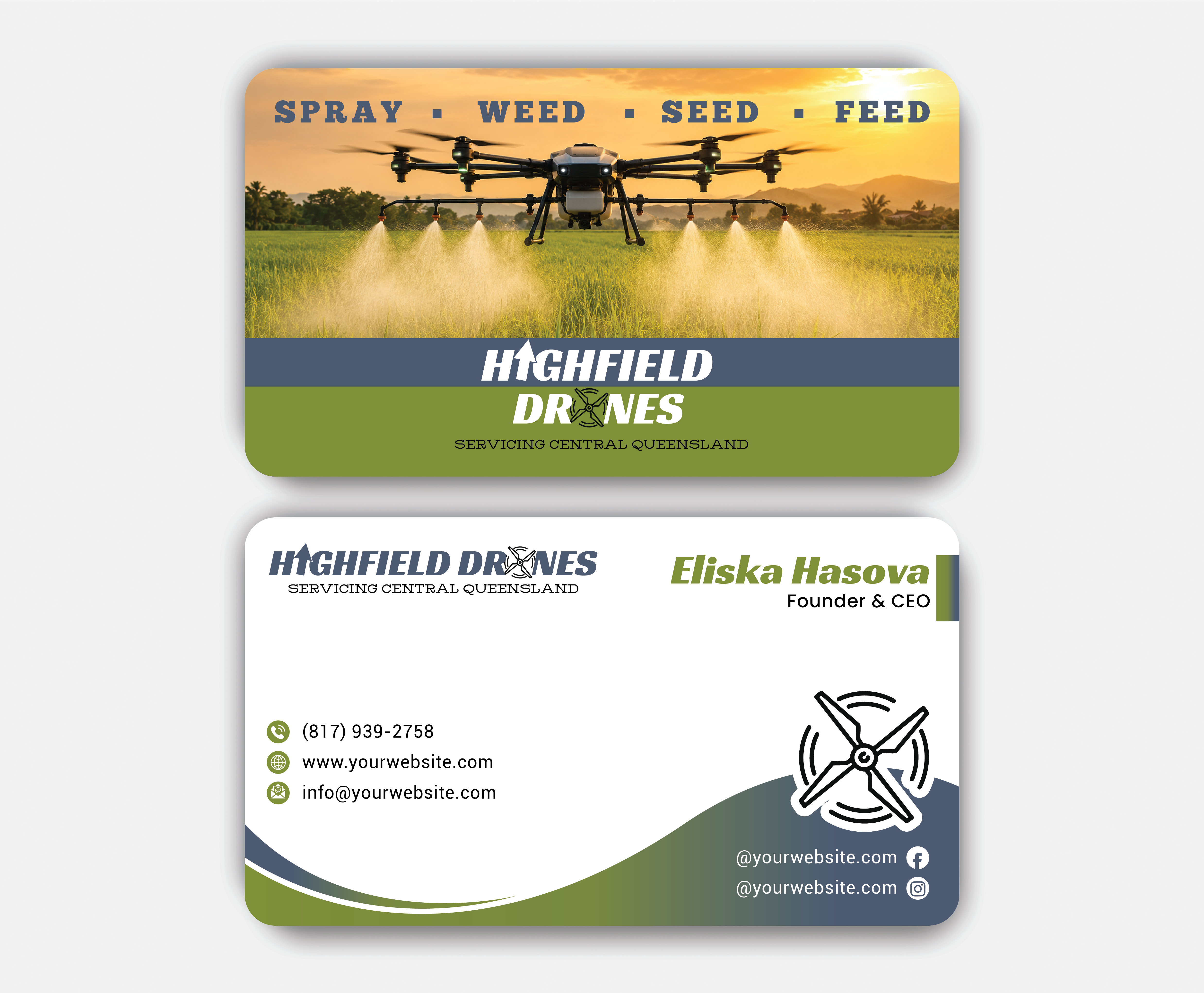 Visitenkarten-Design von DesignerShahadat für Highfield Drone Services | Design #37279670