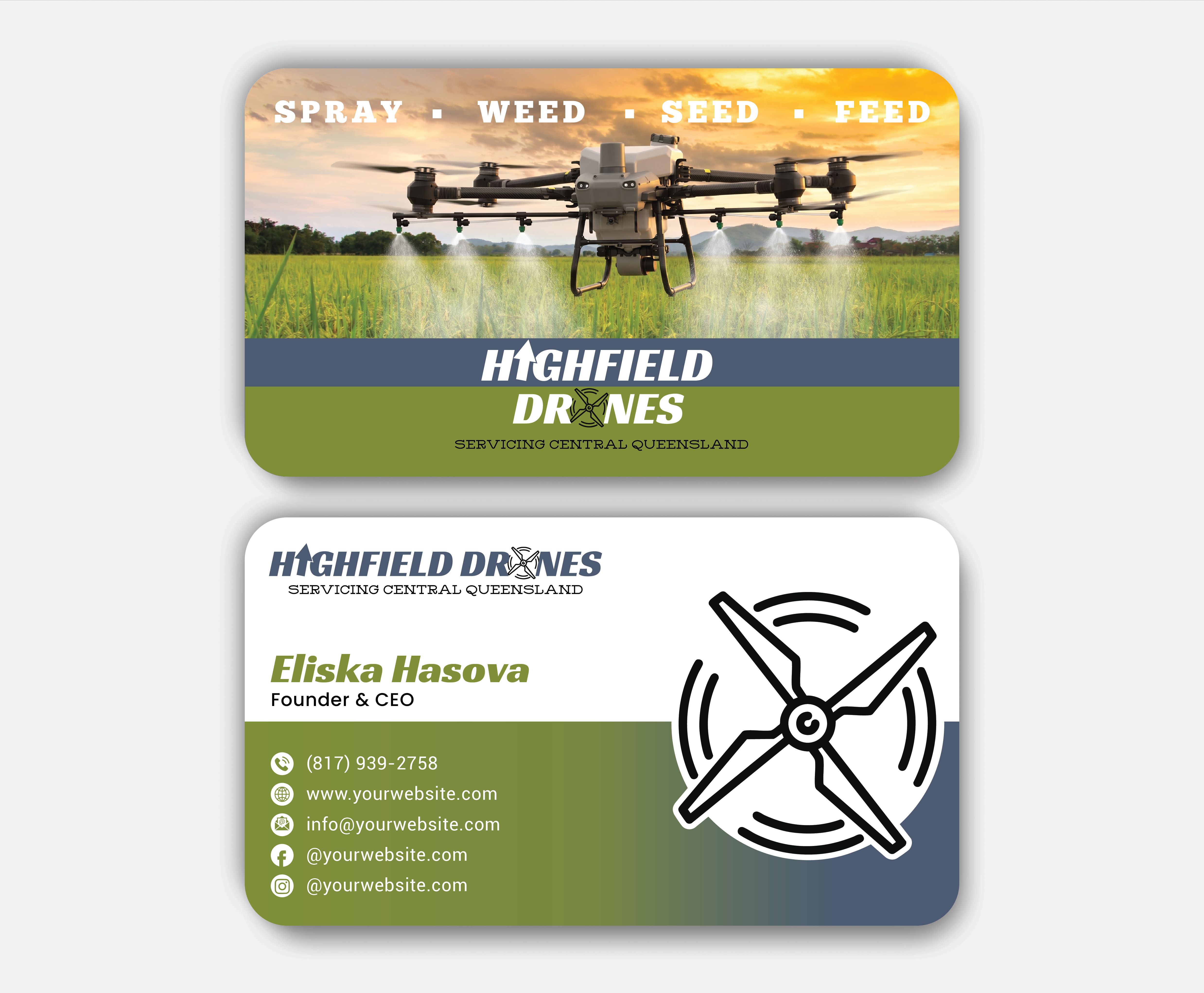 Visitenkarten-Design von DesignerShahadat für Highfield Drone Services | Design #37279673