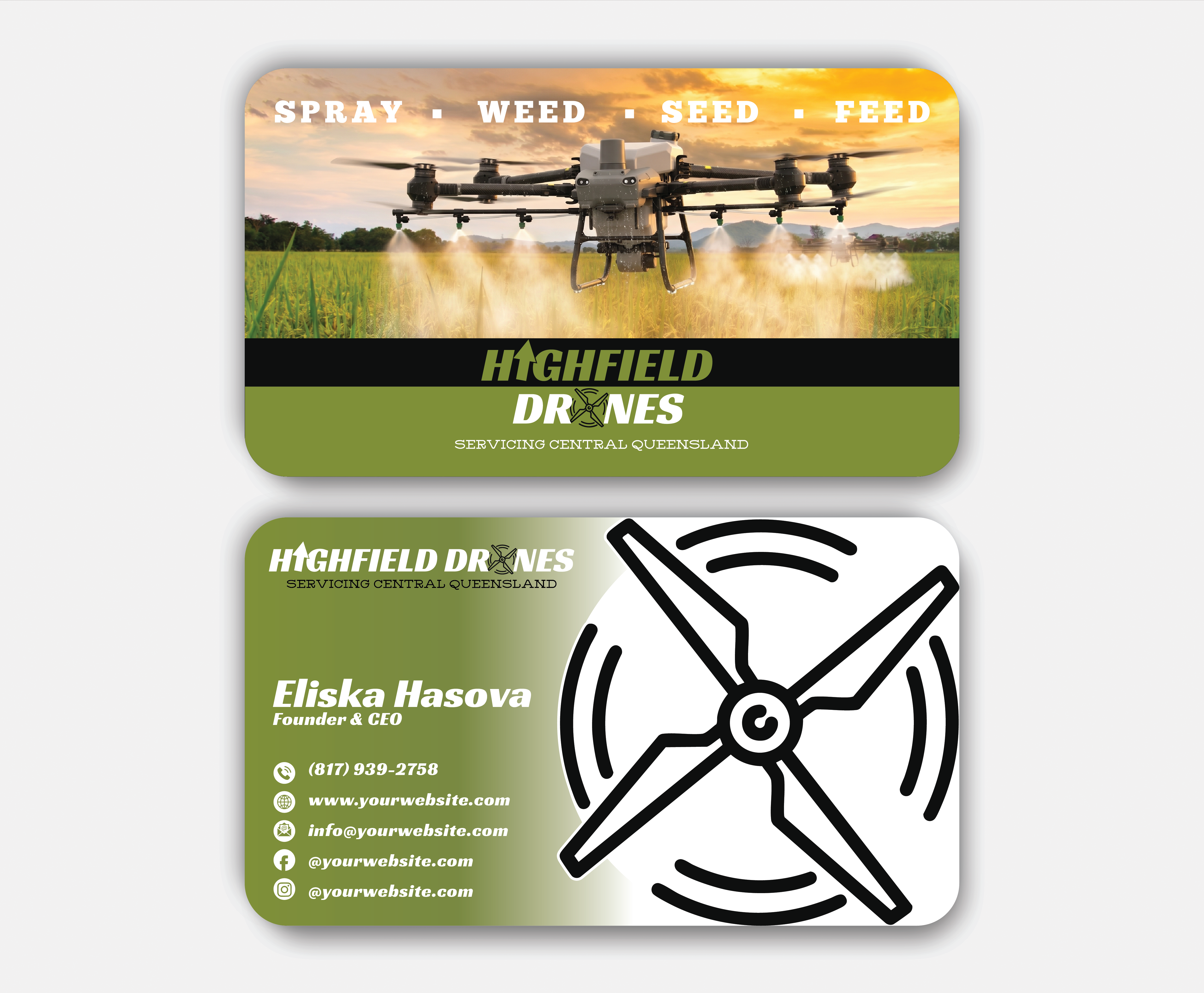 Visitenkarten-Design von DesignerShahadat für Highfield Drone Services | Design #37280167