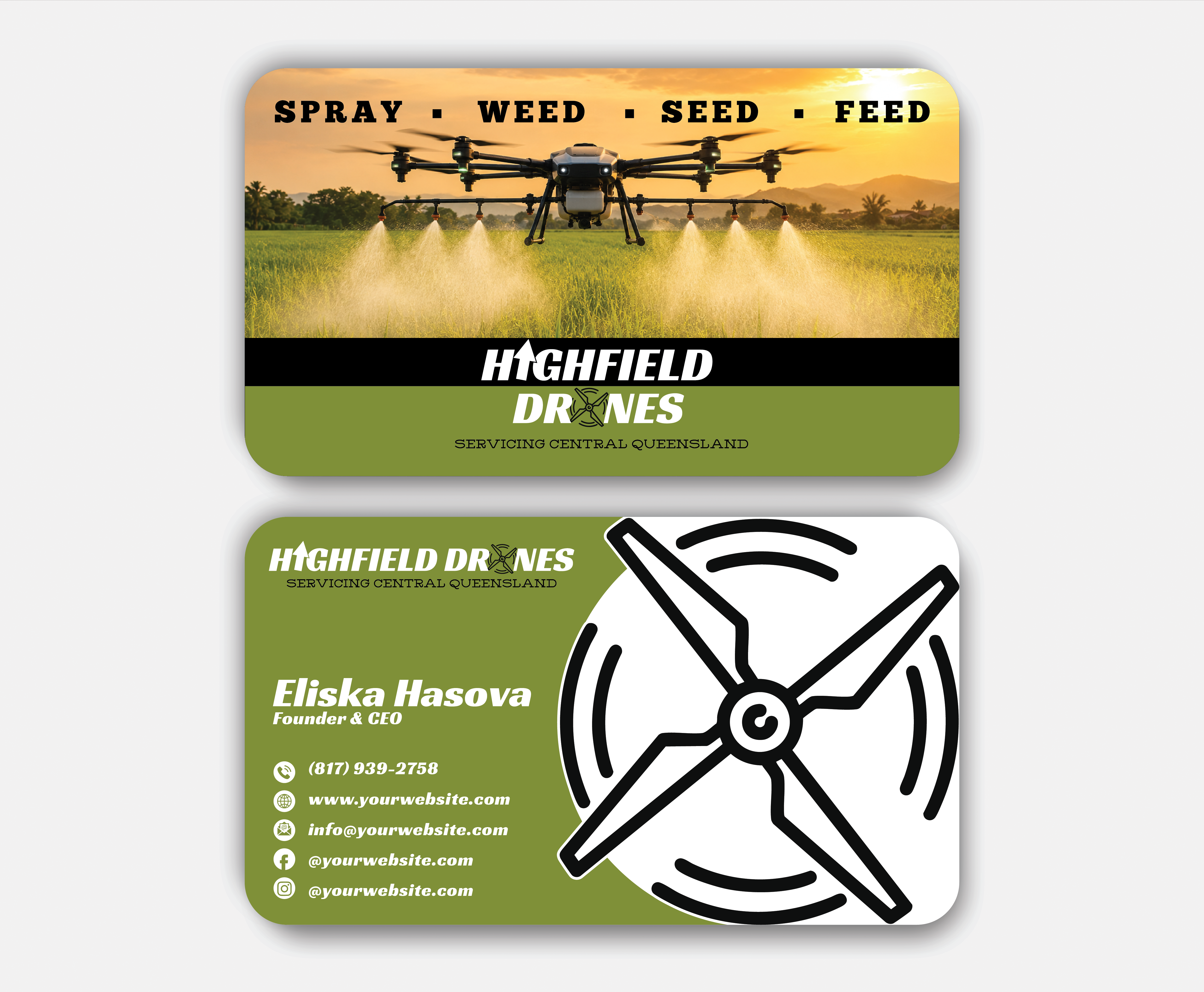 Visitenkarten-Design von DesignerShahadat für Highfield Drone Services | Design #37280172