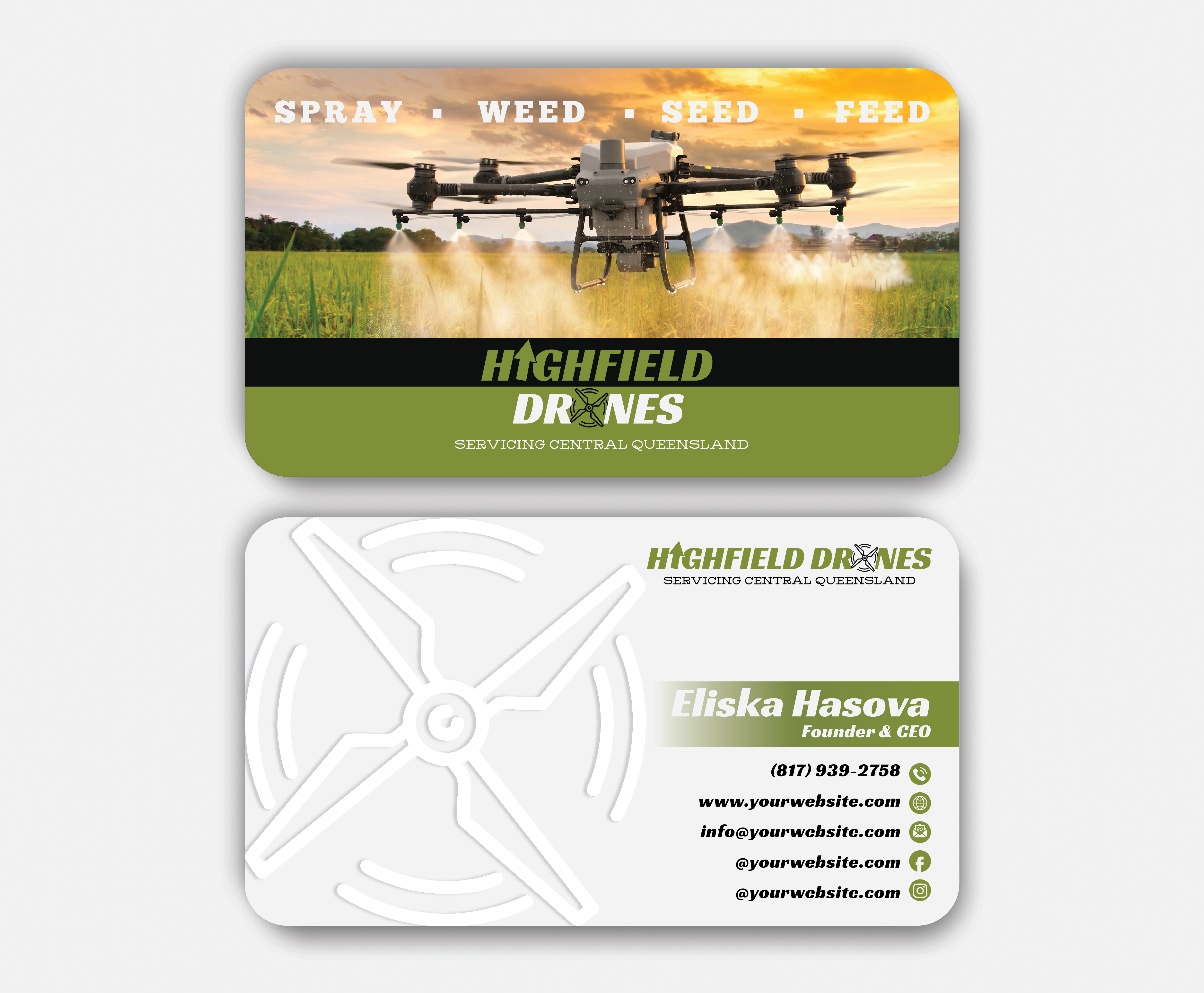 Visitenkarten-Design von DesignerShahadat für Highfield Drone Services | Design #37280192