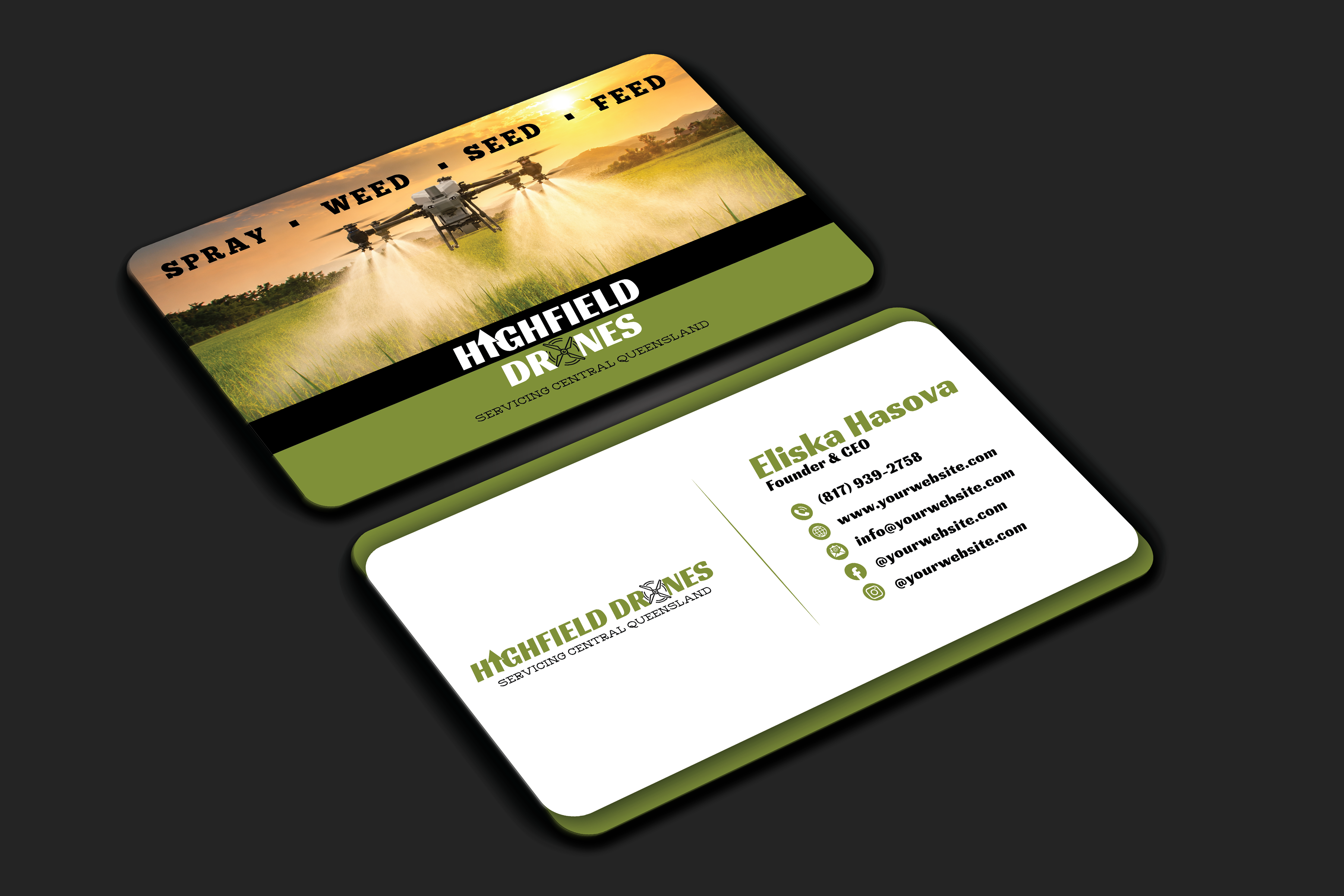 Visitenkarten-Design von DesignerShahadat für Highfield Drone Services | Design #37280197