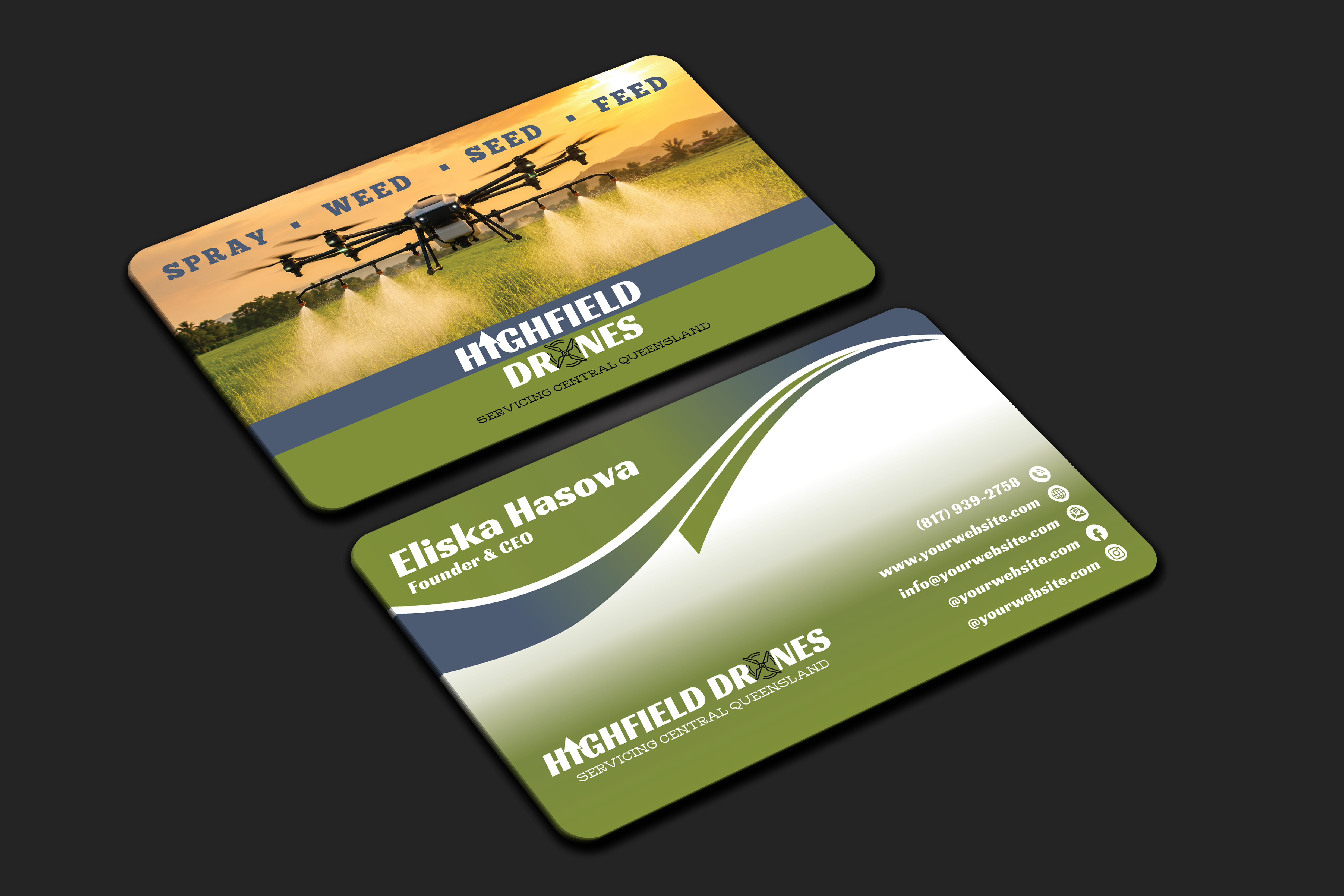 Visitenkarten-Design von DesignerShahadat für Highfield Drone Services | Design #37280203