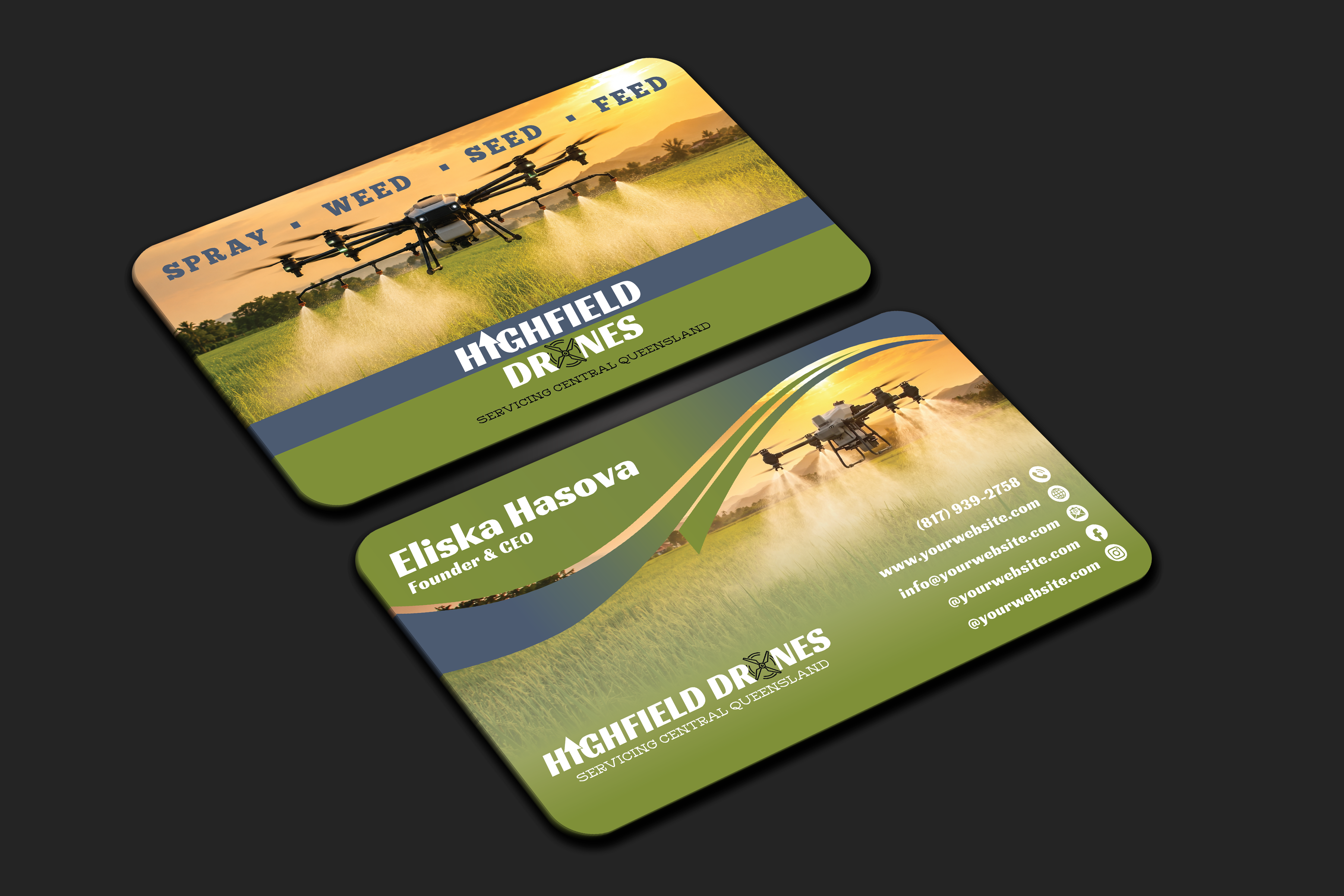 Visitenkarten-Design von DesignerShahadat für Highfield Drone Services | Design #37280363