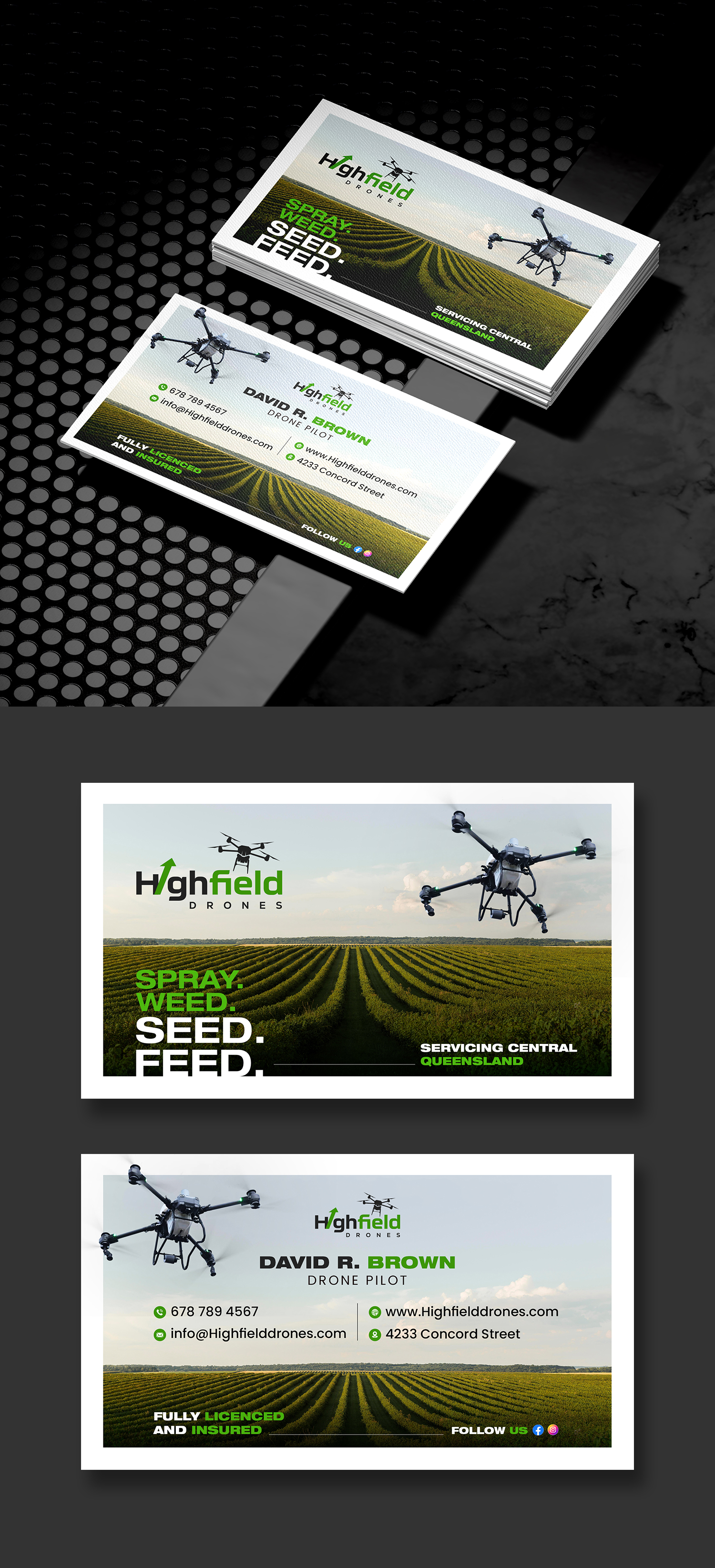 Visitenkarten-Design von debdesign für Highfield Drone Services | Design #37286662