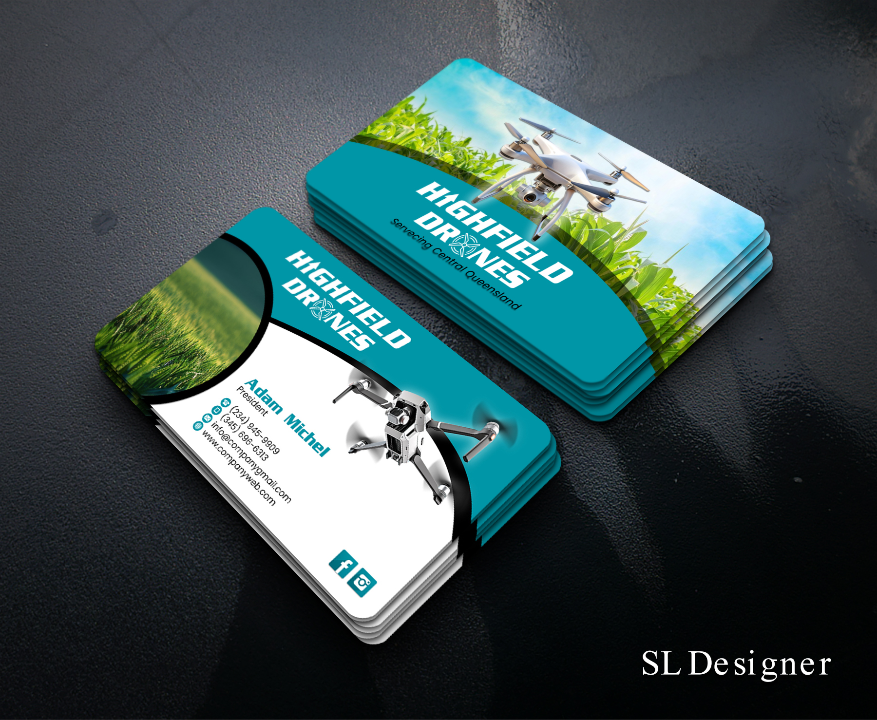 Visitenkarten-Design von SL Designer für Highfield Drone Services | Design #37279156