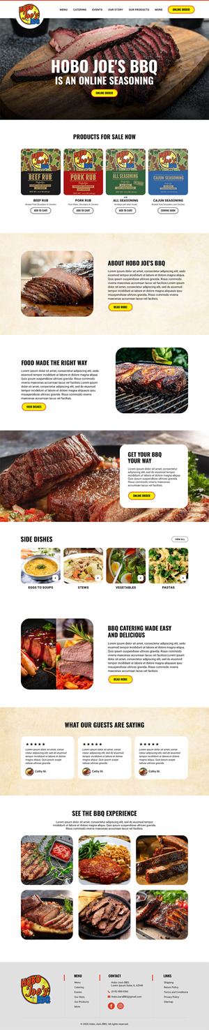 Shopify Design by MAHABA for Hobo Joes BBQ | Design: #37280269
