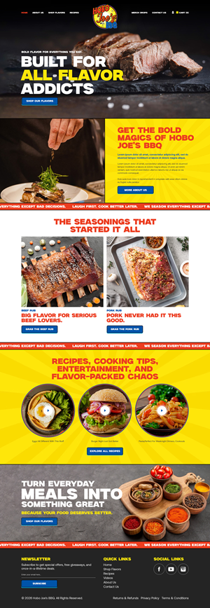 Shopify Design by IDesign1606 for Hobo Joes BBQ | Design: #37304819