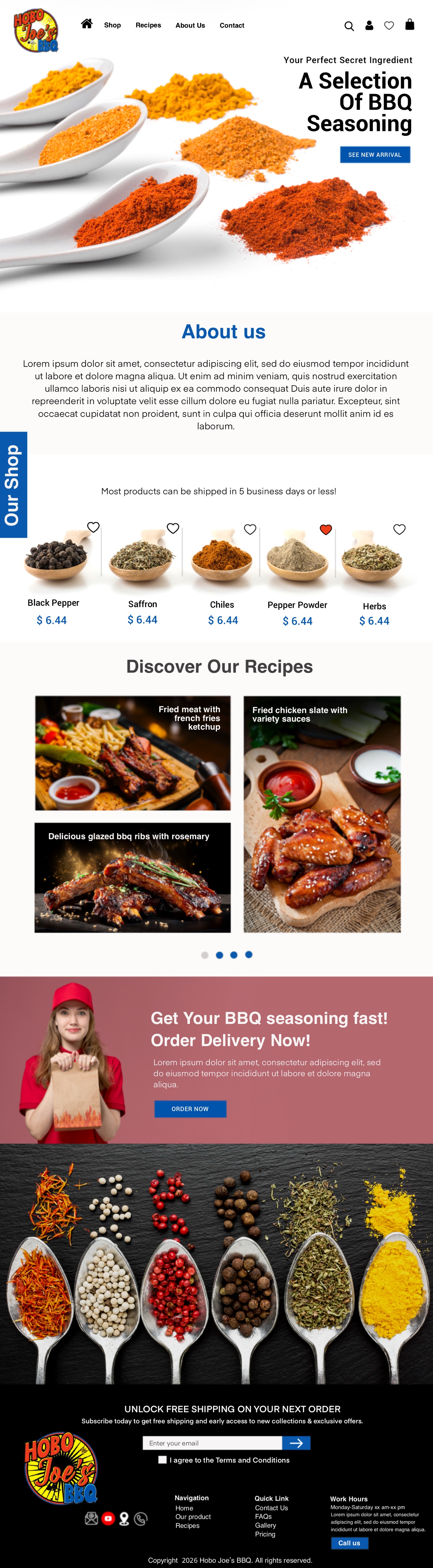 Shopify Design by Topi ufo for Hobo Joes BBQ | Design #37301688