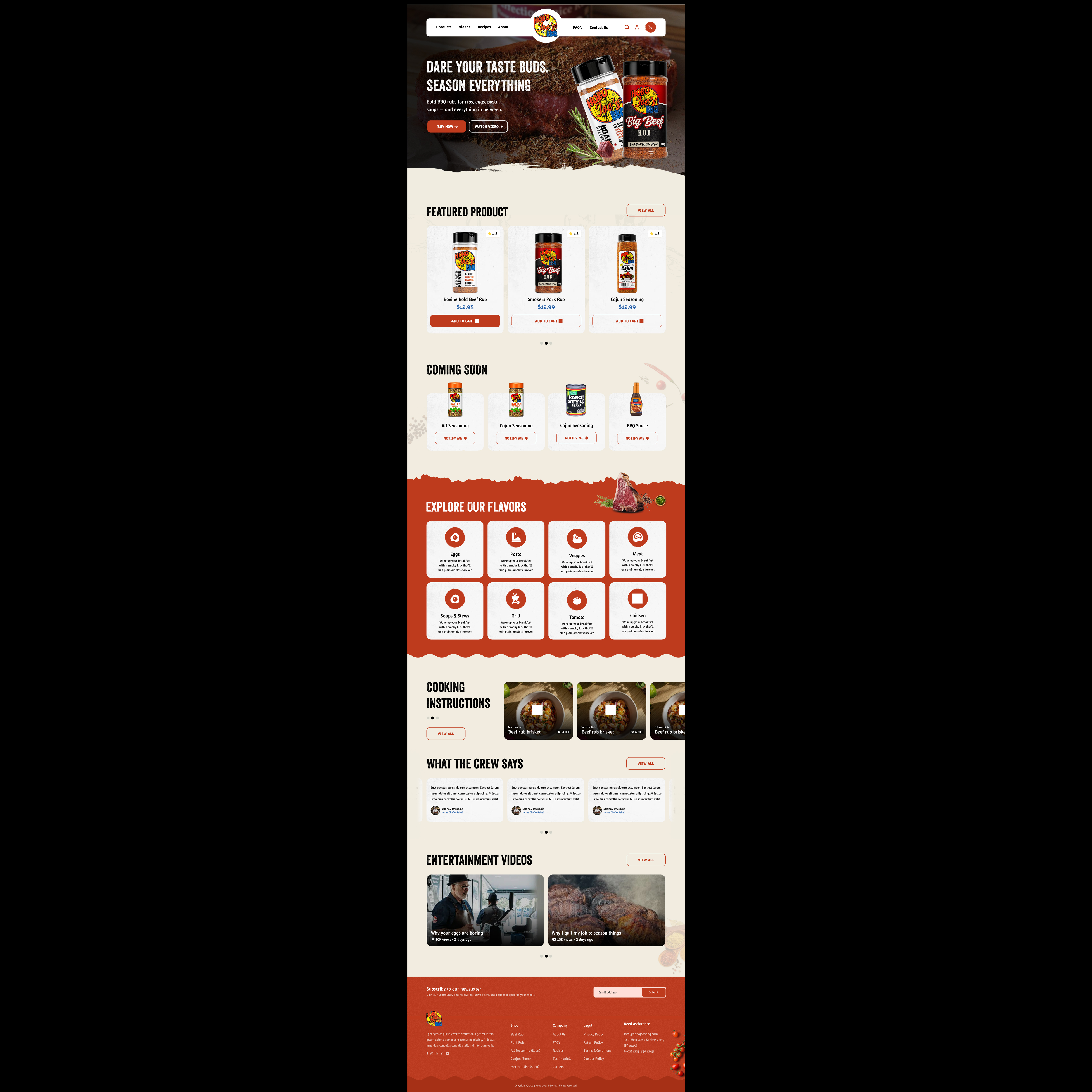 Shopify Design by Excellent Web Solutions for Hobo Joes BBQ | Design #37298504