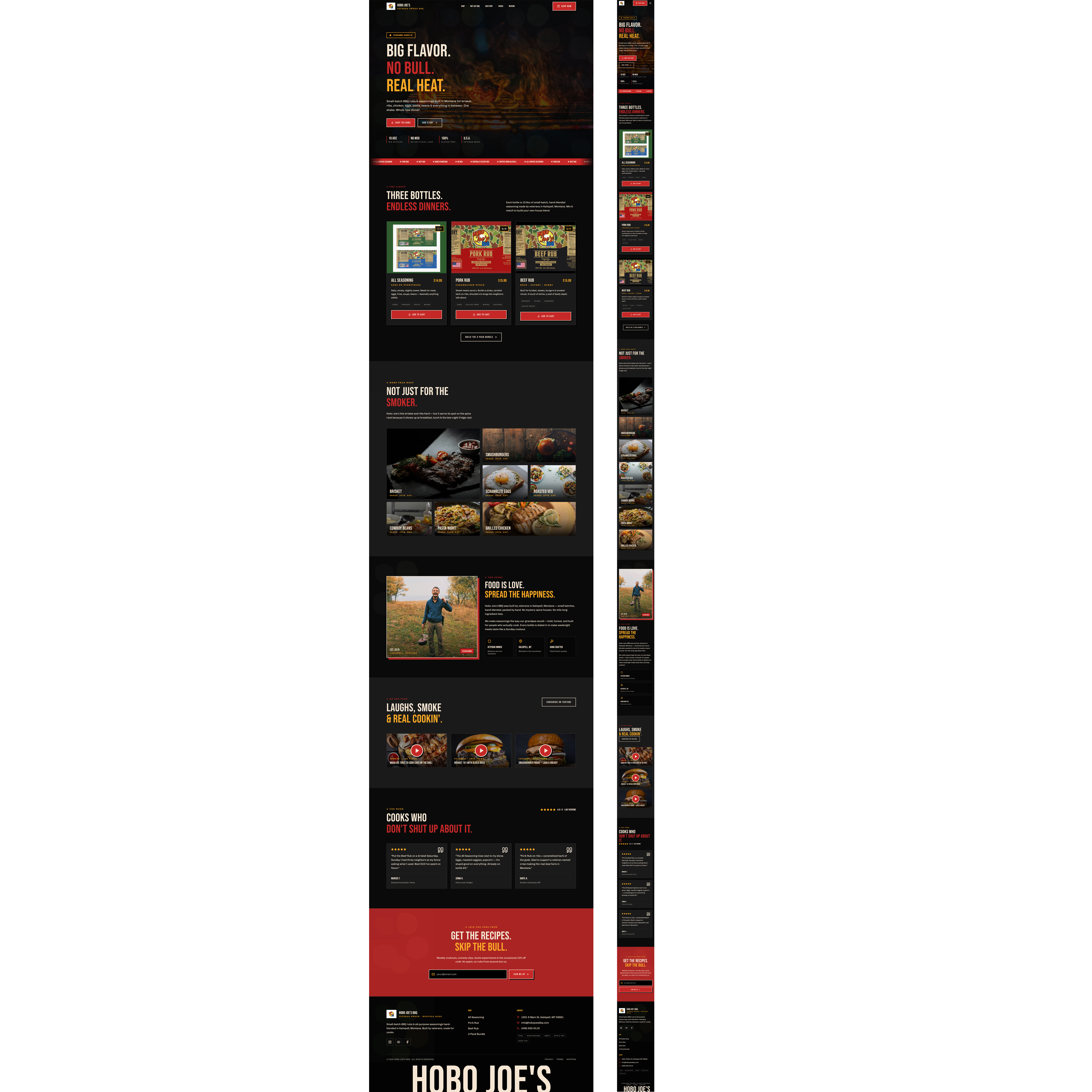 Shopify Design by Excellent Web Solutions for Hobo Joes BBQ | Design #37299475