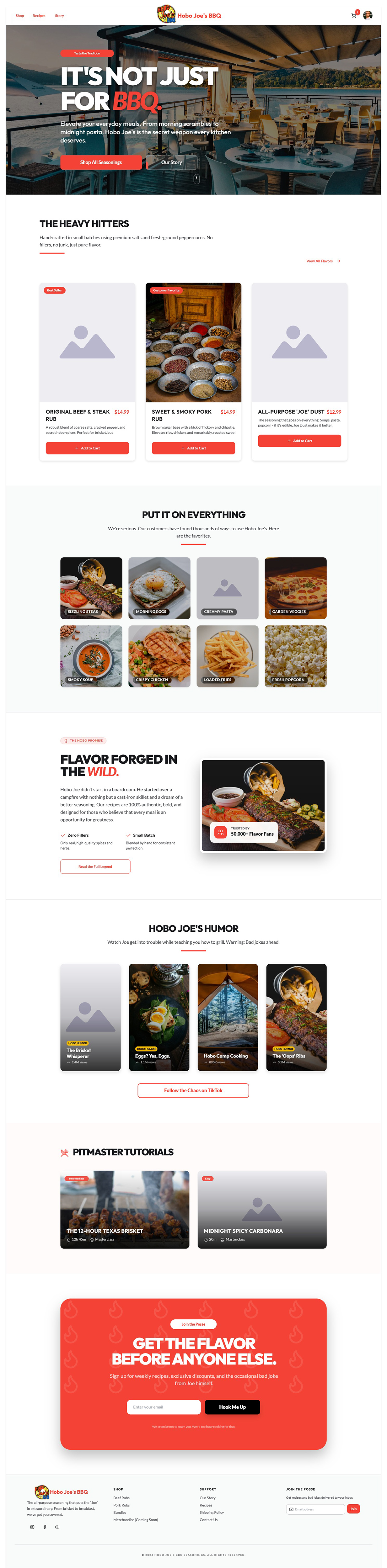 Shopify Design by alexend for Hobo Joes BBQ | Design #37287265