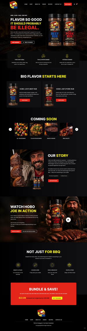 Diseño de Shopify por pb para Hobo Joes BBQ | Diseño: #37283864