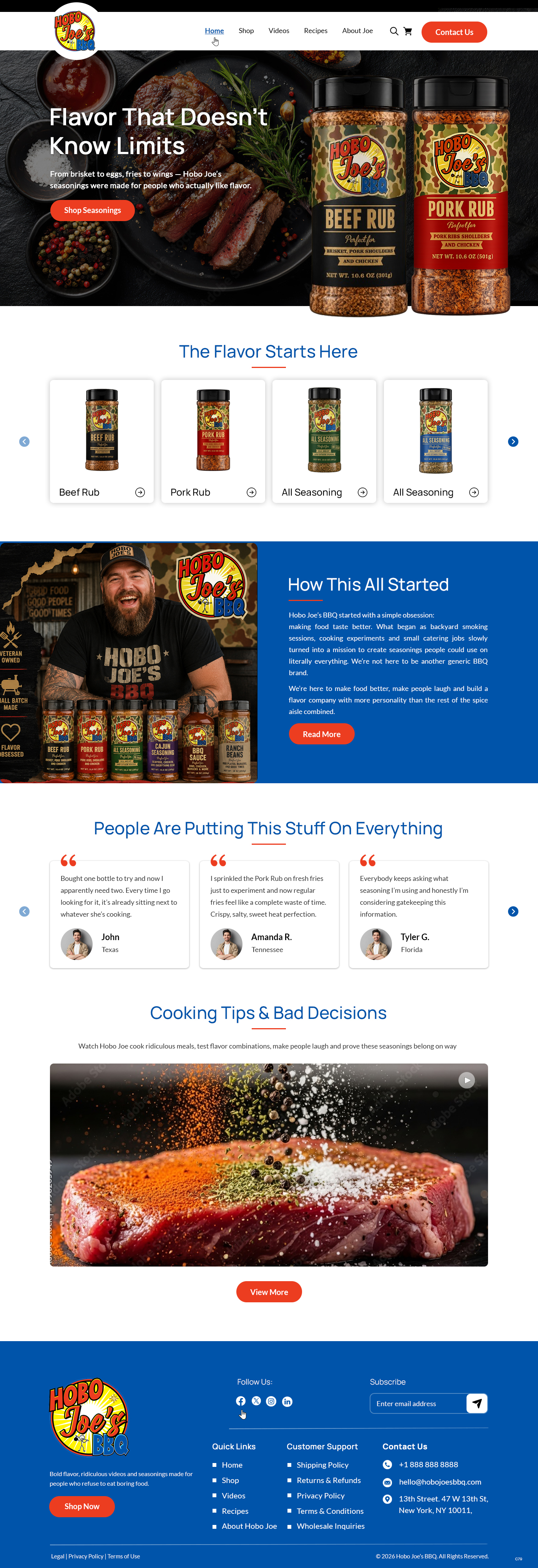 Shopify Design by pb for Hobo Joes BBQ | Design #37283865