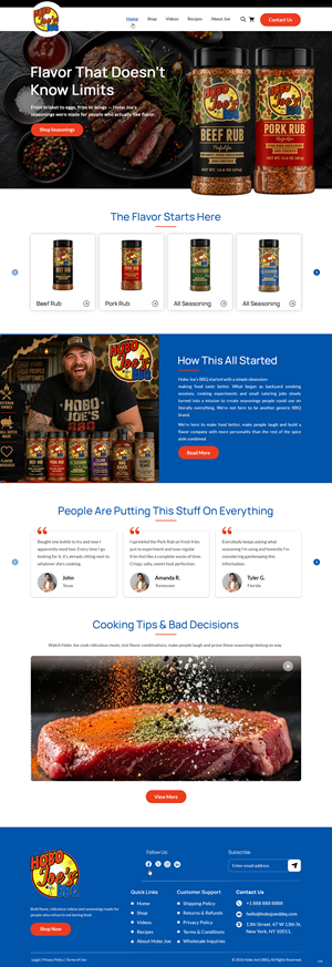 Diseño de Shopify por pb para Hobo Joes BBQ | Diseño: #37283865