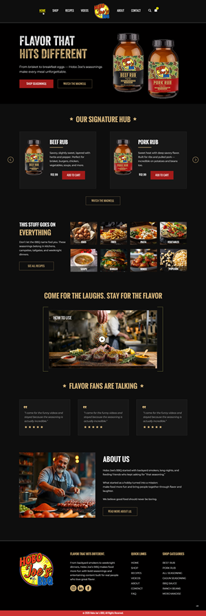 Diseño de Shopify por pb para Hobo Joes BBQ | Diseño: #37283869