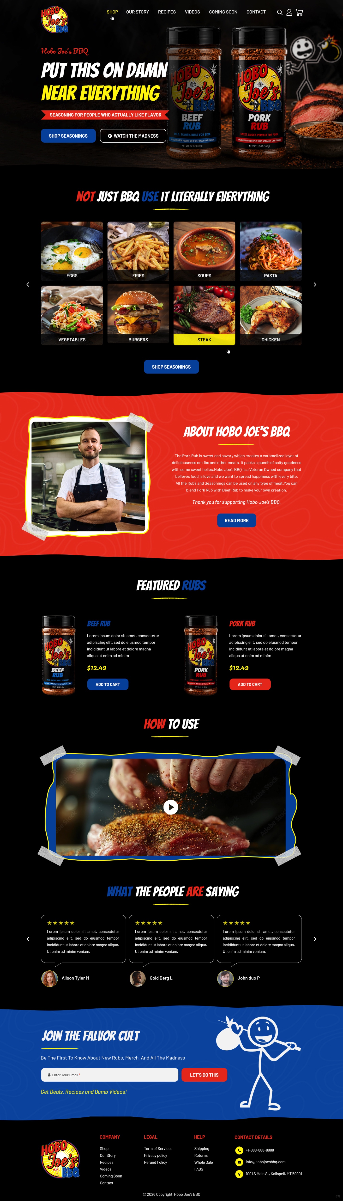 Shopify Design by pb for Hobo Joes BBQ | Design #37283870