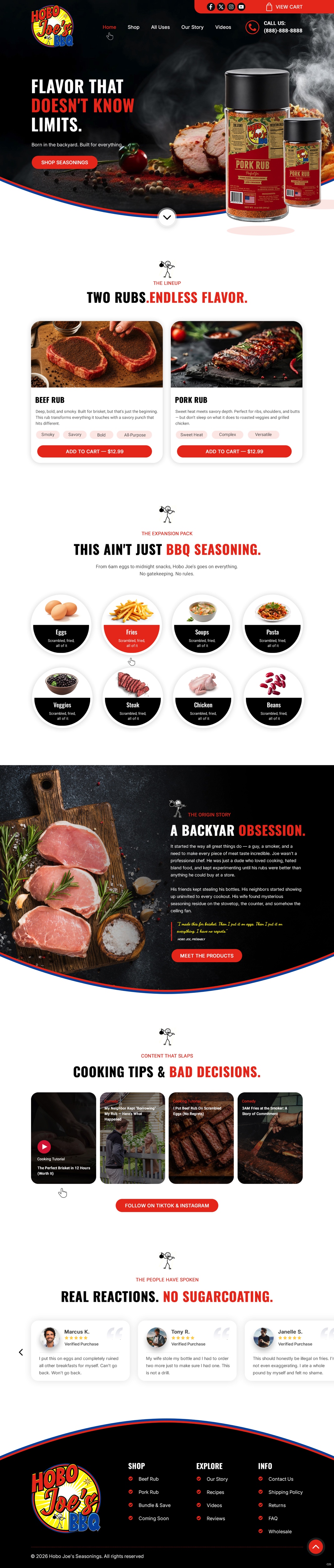 Shopify Design by pb for Hobo Joes BBQ | Design #37283871