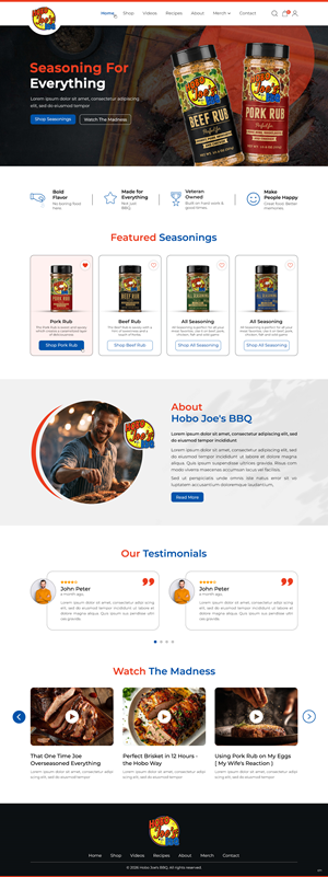 Diseño de Shopify por pb para Hobo Joes BBQ | Diseño: #37283872