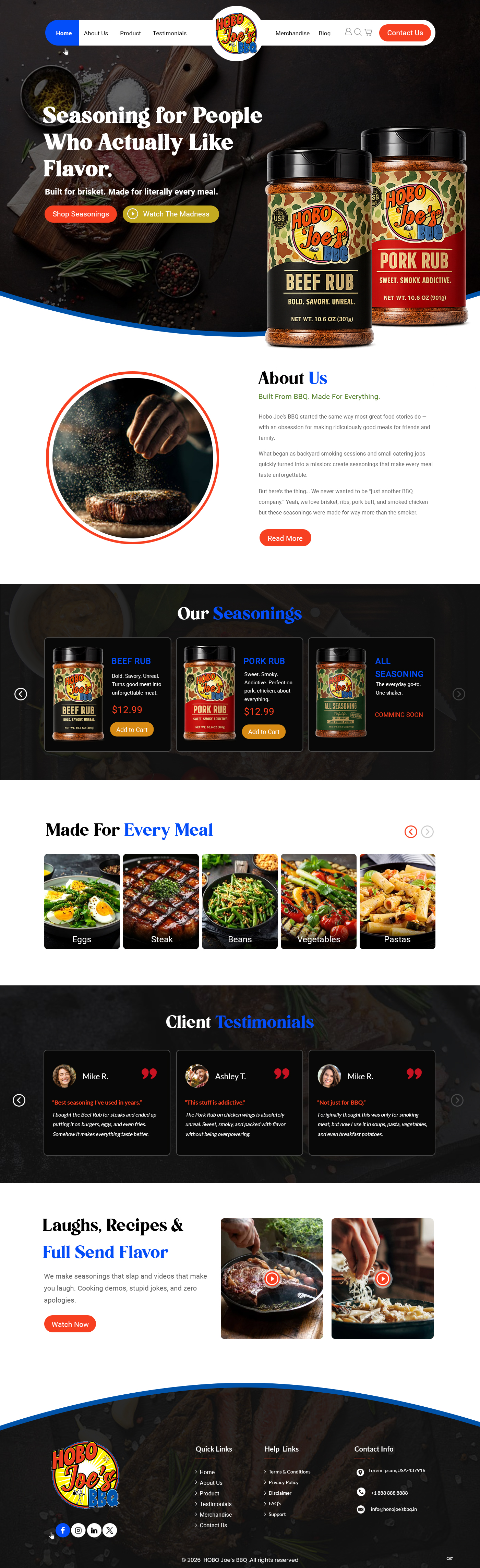 Shopify Design by pb for Hobo Joes BBQ | Design #37283874