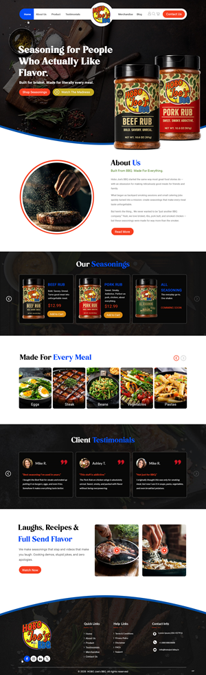 Diseño de Shopify por pb para Hobo Joes BBQ | Diseño: #37283874