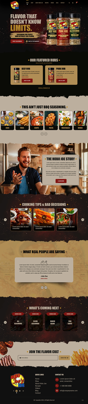Diseño de Shopify por pb para Hobo Joes BBQ | Diseño: #37283875