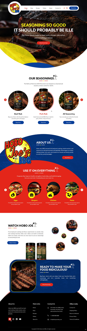 Diseño de Shopify por pb para Hobo Joes BBQ | Diseño: #37283877
