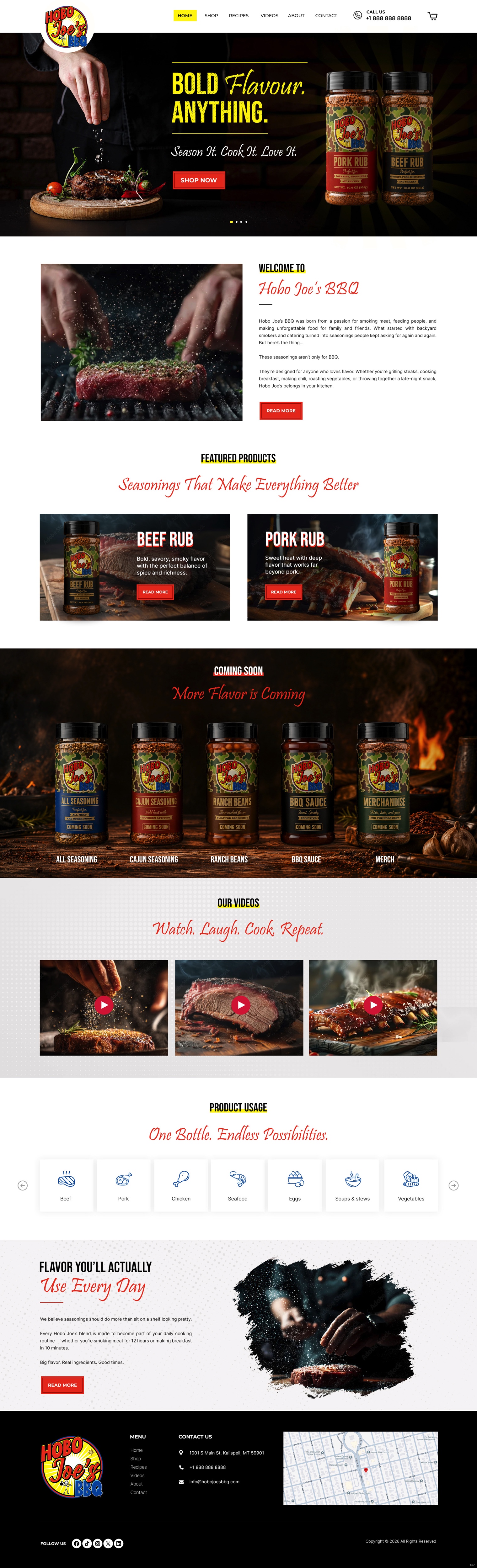 Shopify Design by pb for Hobo Joes BBQ | Design #37283881