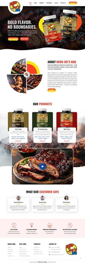 Diseño de Shopify por pb para Hobo Joes BBQ | Diseño: #37288031