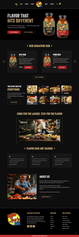 Diseño de Shopify por pb para Hobo Joes BBQ | Diseño: #37288032