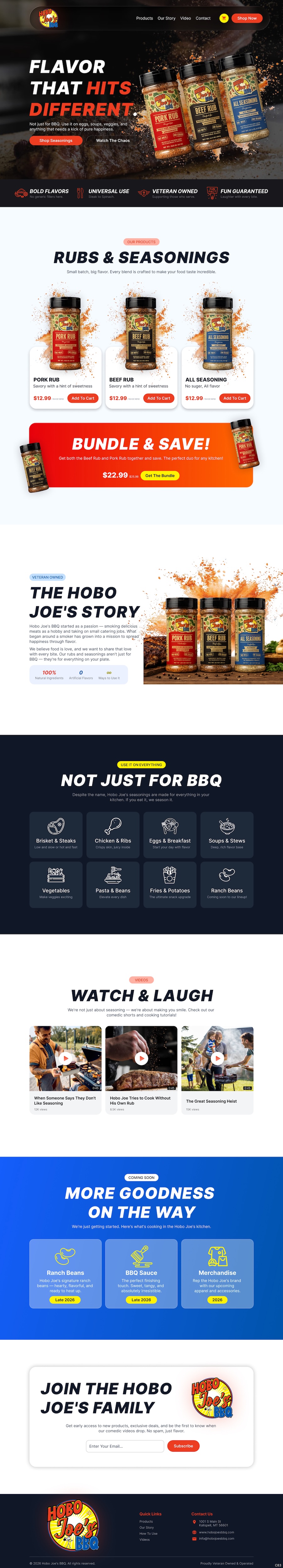 Shopify Design by pb for Hobo Joes BBQ | Design #37292293