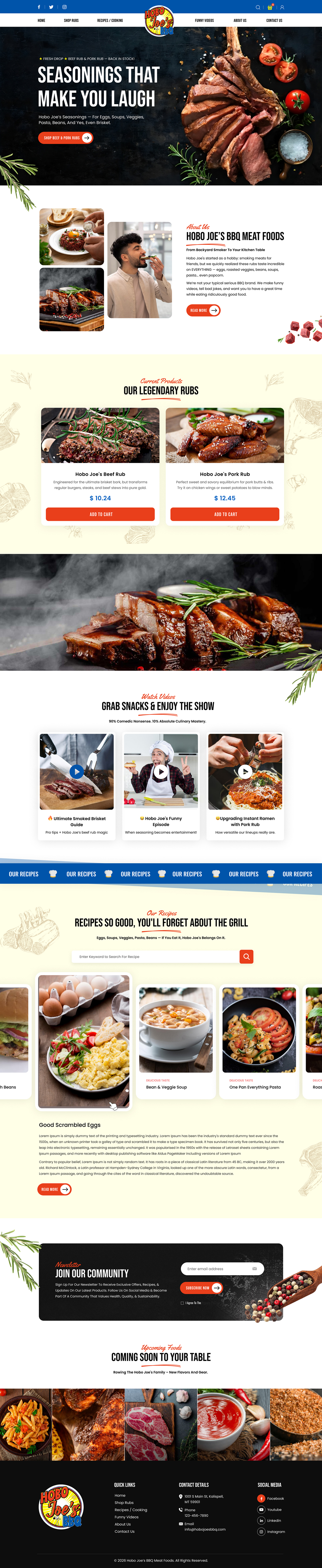 Shopify Design by Sbss for Hobo Joes BBQ | Design #37282780