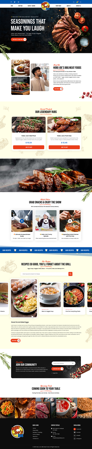 Shopify Design by Sbss for Hobo Joes BBQ | Design: #37282780