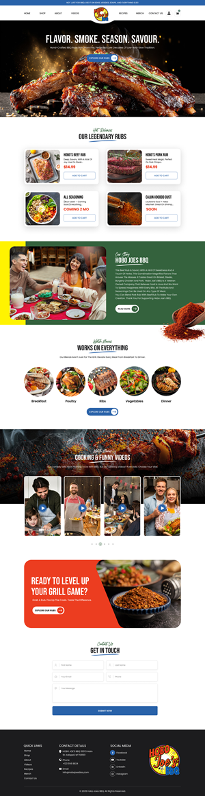 Shopify Design by Sbss for Hobo Joes BBQ | Design: #37283001