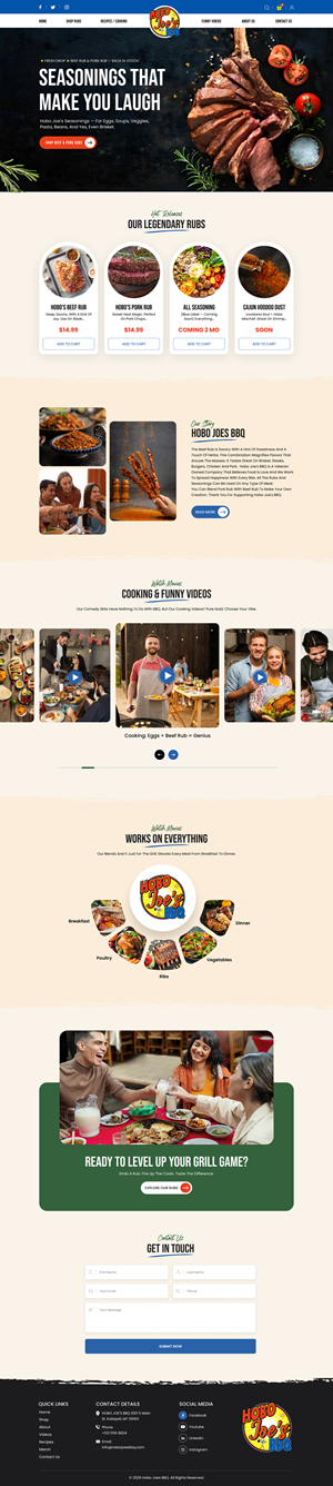 Shopify Design by Sbss for Hobo Joes BBQ | Design: #37283590