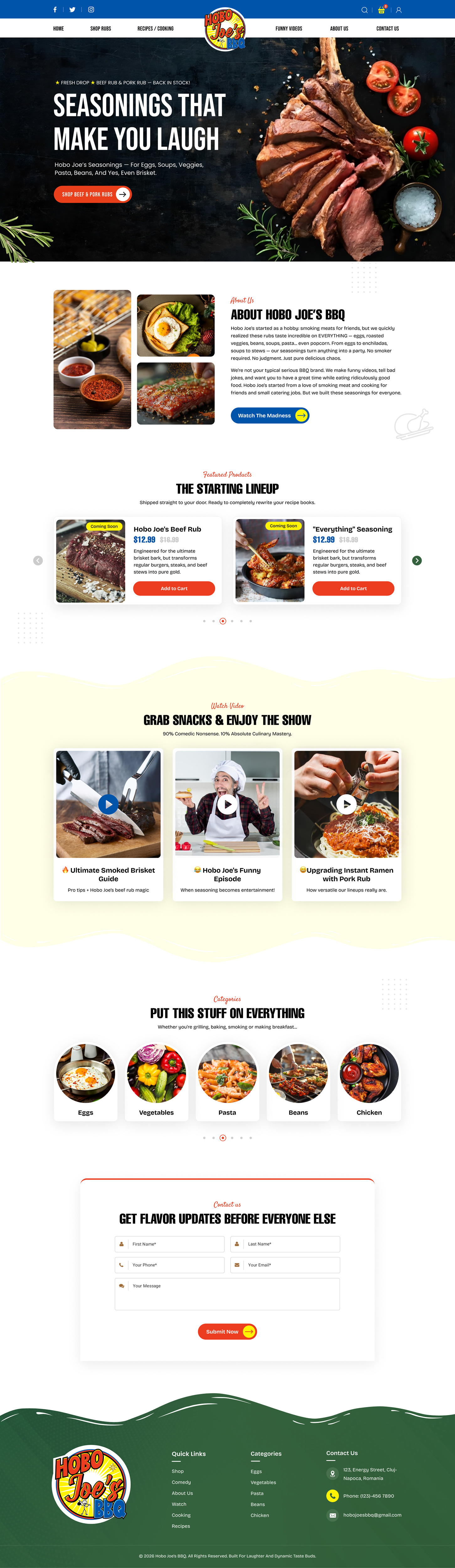 Shopify Design by Sbss for Hobo Joes BBQ | Design #37283591