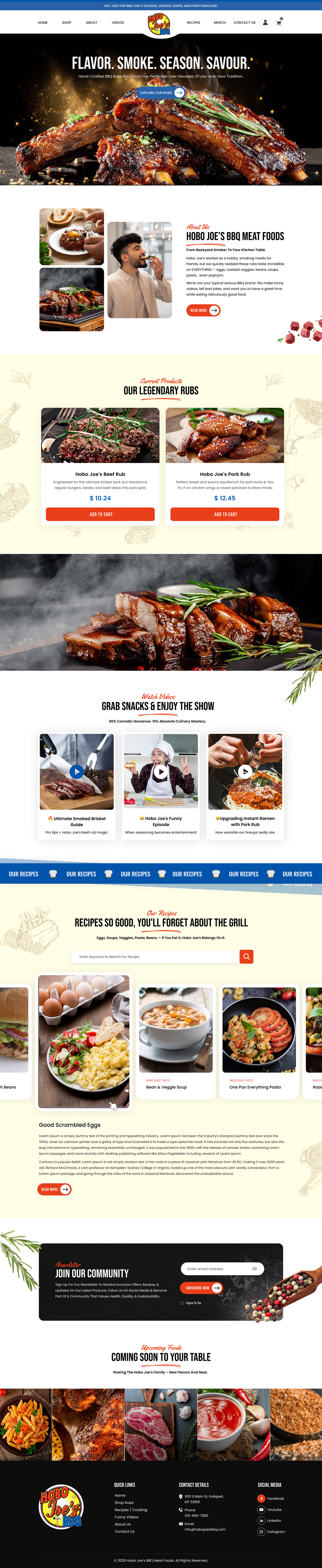 Shopify Design by Sbss for Hobo Joes BBQ | Design #37283592