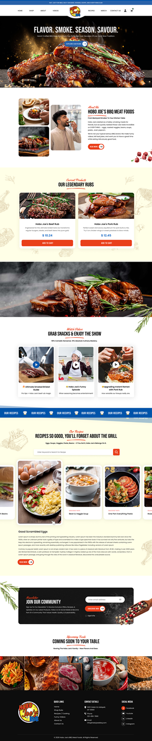 Shopify Design by Sbss for Hobo Joes BBQ | Design: #37283592