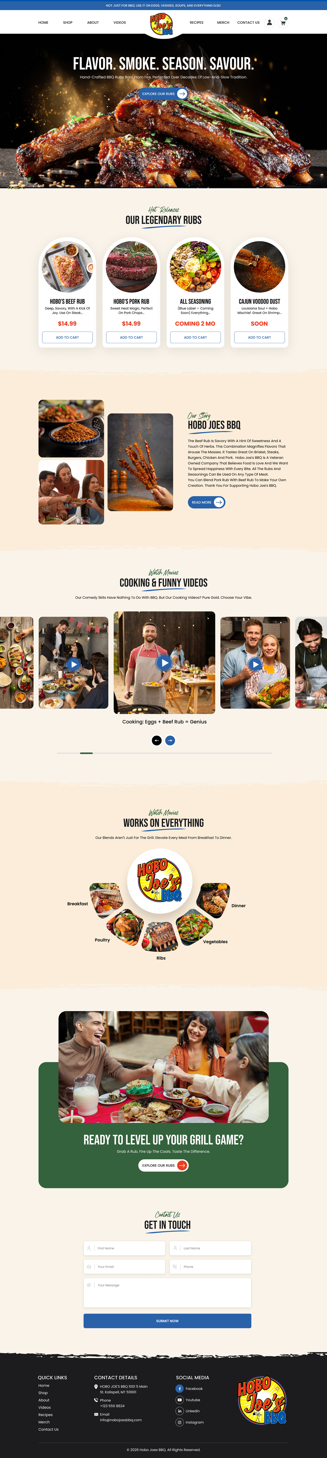 Shopify Design by Sbss for Hobo Joes BBQ | Design #37283593